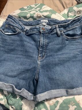 Ava & Viv Medium Blue Rolled-Hem Denim Shorts
